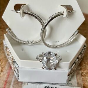 Bomb Party April 2025 Birthday Matching Hoop Earrings & Ring Set